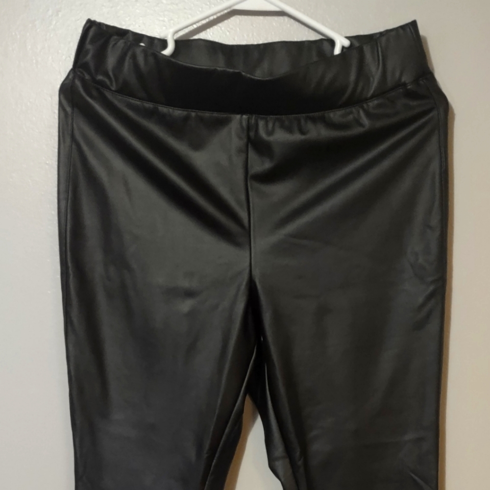 Women's Black Faux Leather Pants